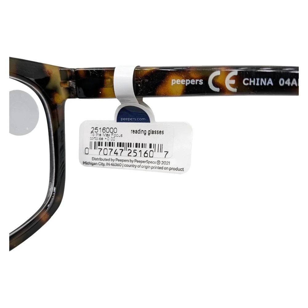 Peepers To‎ the Max Focus Blue Light Filtering Glasses Tortoise 2516 +0.00 NEW